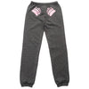Muskoka Bear Wear – Ladies Vintage Paw Pants in Heather Black with Pink
