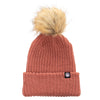 Ladies Chunky Ribbed Pom Toque in Dusty Rose with Pom