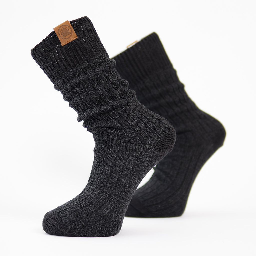 Muskoka Bear Wear - Men's Oxford Socks in Dark Charcoal with Black Band