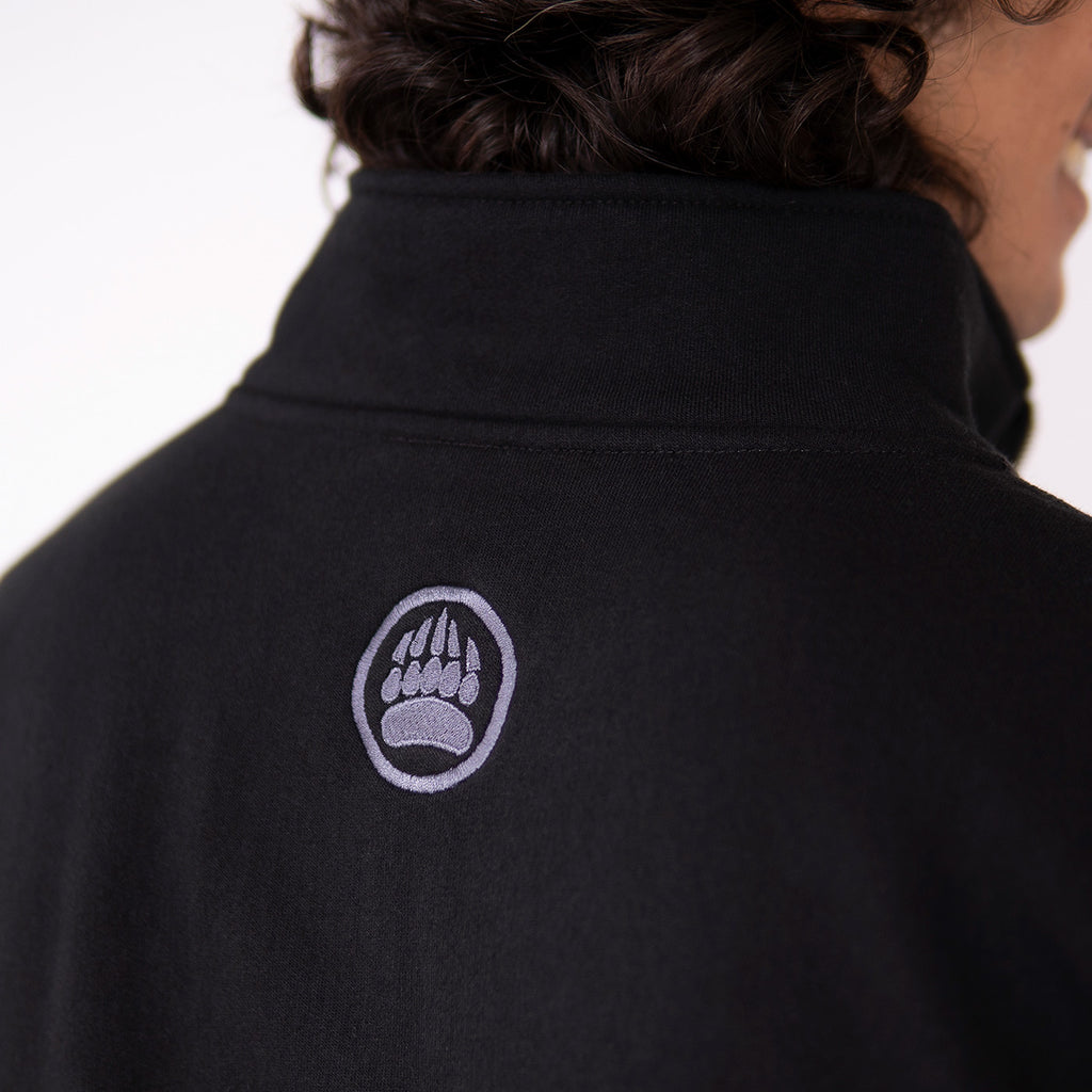 Muskoka Bear Wear – Men's Quarter-Zip in Black with Charcoal